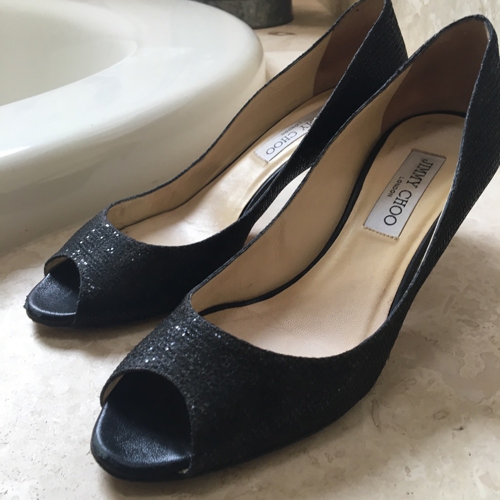 Jimmy Choo Peep-toe Kitten Heel Evening Shoes